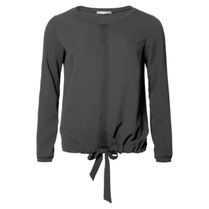 Vrouwen Geisha Fashion Geisha Top Strikdetail 93695-20 Zwart