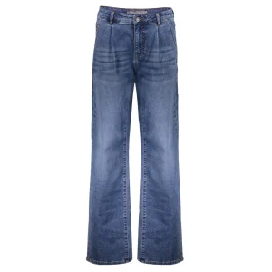 Vrouwen Geisha Fashion Geisha Trendy Wide Leg Jeans 21520-10 Blue Denim