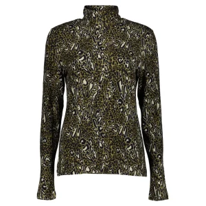 Vrouwen Geisha Fashion Geisha Tricot Top Leopard Print 22526-60 Olive