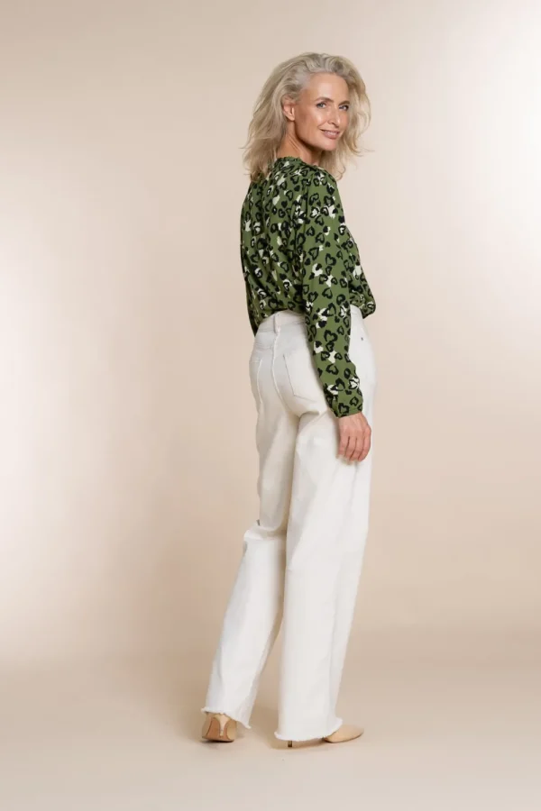 Vrouwen Geisha Fashion Geisha Wide Leg Jeans Raw Edge 21537-10 Nude