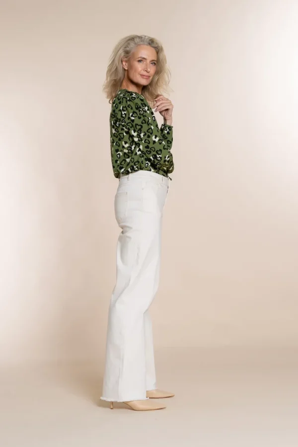 Vrouwen Geisha Fashion Geisha Wide Leg Jeans Raw Edge 21537-10 Nude