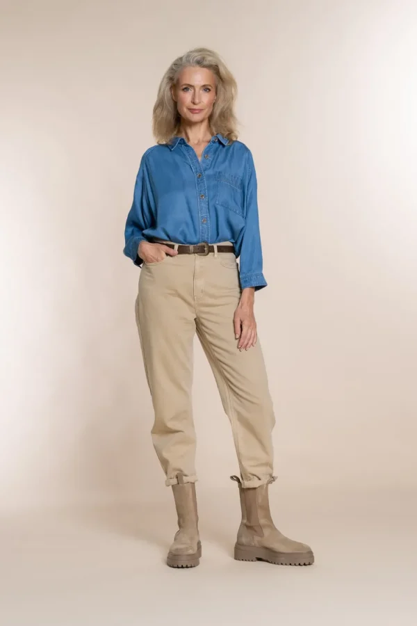 Vrouwen Geisha Fashion Geisha Wide Worker Jeans 21532-10 Sand